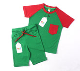 Green & Red Raglan Twinset