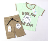 Here For The Jam Light Green & Brown Twinset