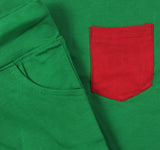 Green & Red Raglan Twinset