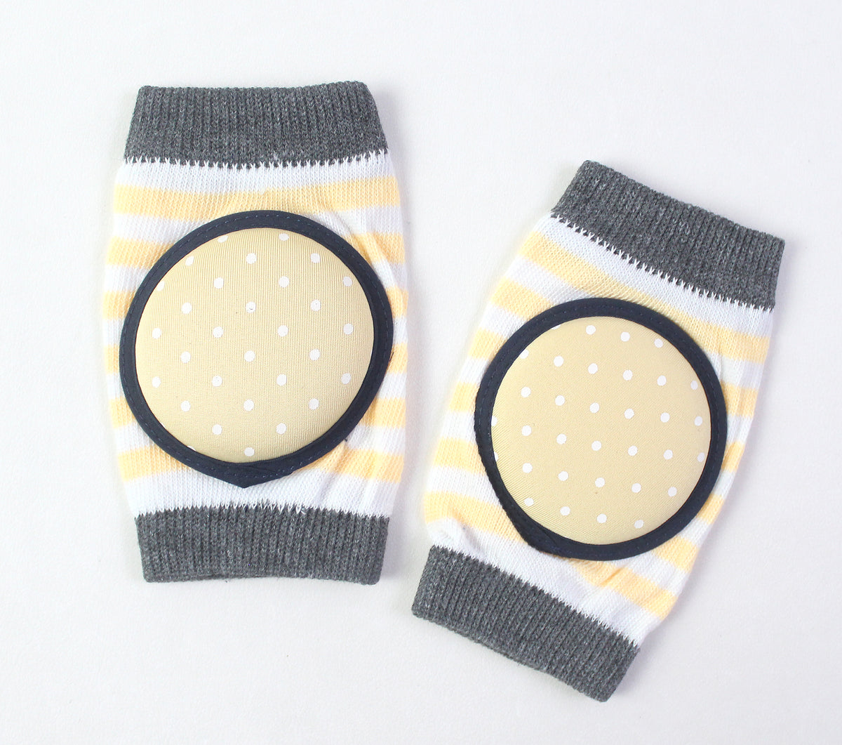 Baby Knee Pads for Crawling - Lemon & Grey