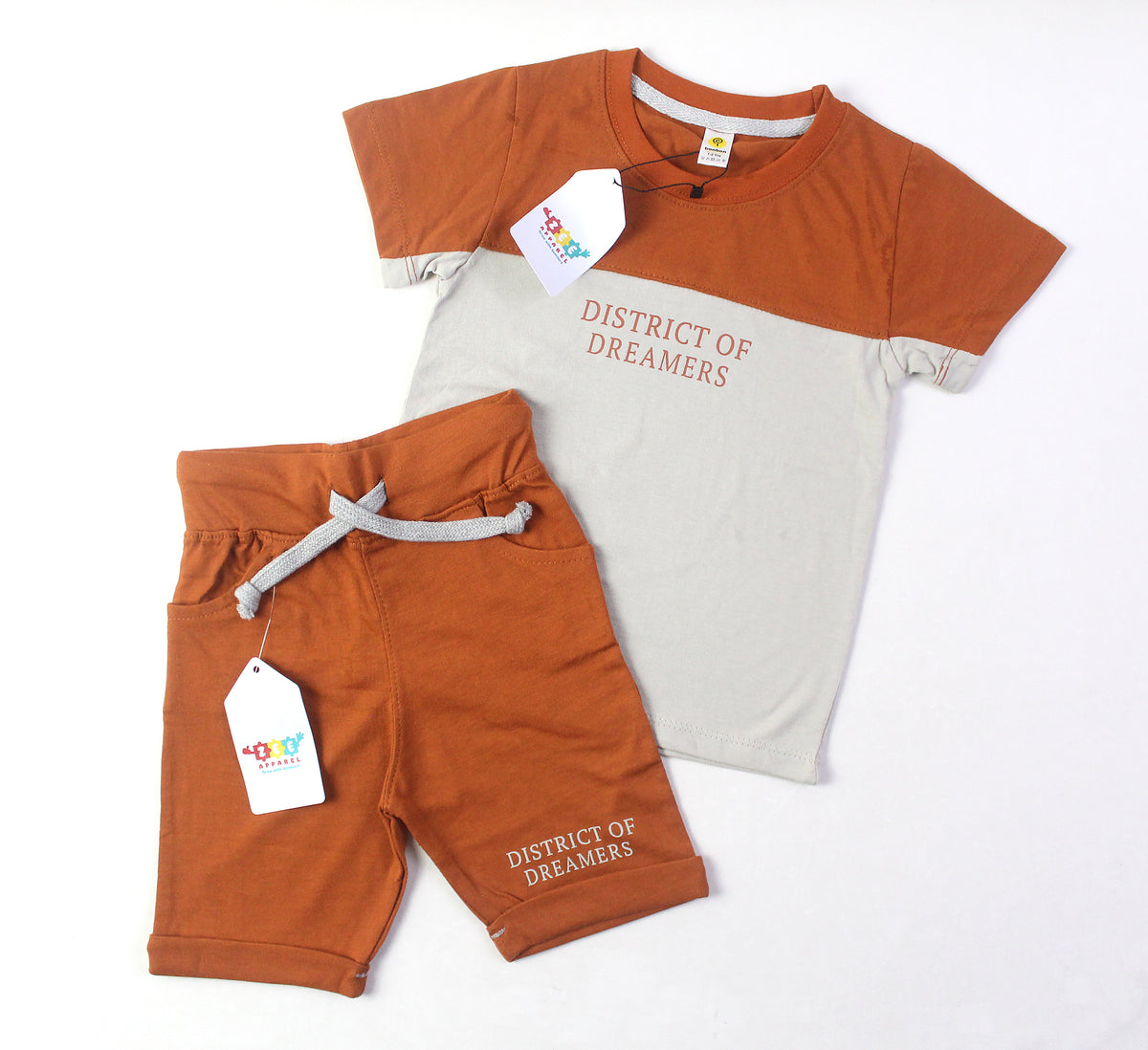 District Of Dreamers Pearl Grey & Rust Twinset