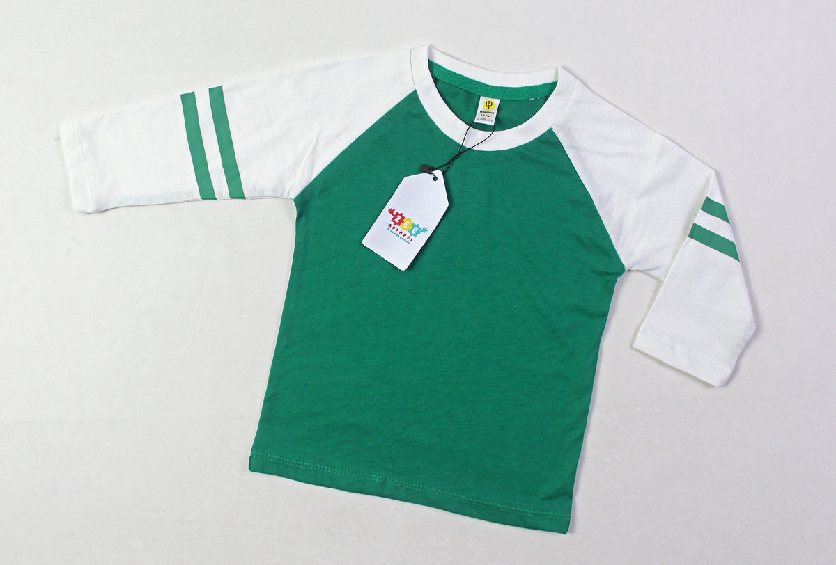 Green & White Full-Sleeves Tee