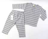 Grey Striped Waffle-knit PJ's